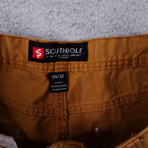 Southpole Jeans Uomo 32x29 Marrone Marrone Marrone Invecchiato Y2K Hip Hop - Foto 7 di 12