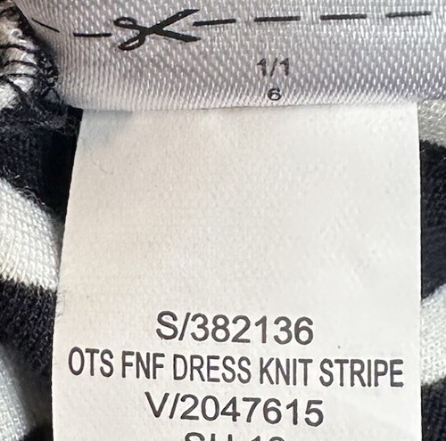 Banana Republic Damen Schulterfrei Gestreiftes Midikleid Schwarz Weiß Größe 6 - Bild 11 von 11
