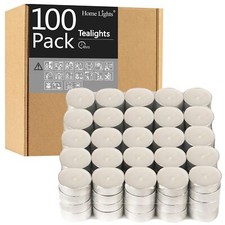 Tealight Candles - 4 Hours - Giant 100200300 Bulk Packs - White Unscented Eur...