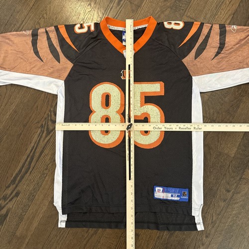 Cinncinati Bengals Chad Johnson Jersey Medium Reebok Black Faded Distressed - Picture 5 of 5