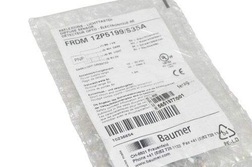 BAUMER reflective optical sensor FRDM 12P5199/S35A PNP 1.2m 5651977/001 - Picture 6 of 6