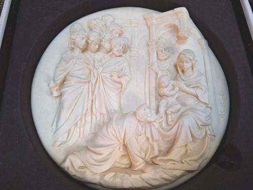 VTG Studio Dante Di Volteradici Adoration Of The Magi Alabaster Plate Santengela - Picture 7 of 24