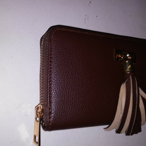Womens Wallet Tassel Brown Zip Up 8 X 4 Christmas Stocking Stuffers Brand New - Picture 5 of 11