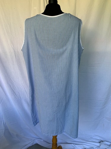 Blouse / robe de campagne vintage 100% coton vichy bleu taille environ 44 - Imagen 5 de 5