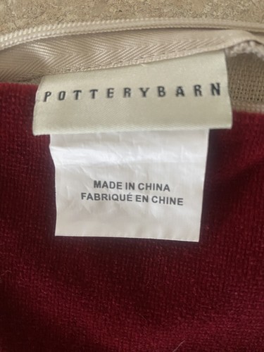 Pottery Barn Washed Red Velvet Linen Euro Throw Pillow Sham 24 x 24 Christmas - Bild 6 von 7