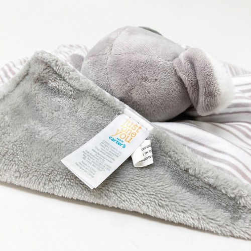 Carter’s Just One You Koala Gray White Stripe Lovey Baby Security Blanket - Picture 4 of 4