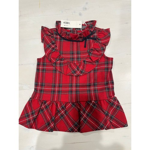 Janie & Jack Red Plaid Holiday long top/Dress Special Occasion Christmas Size 6