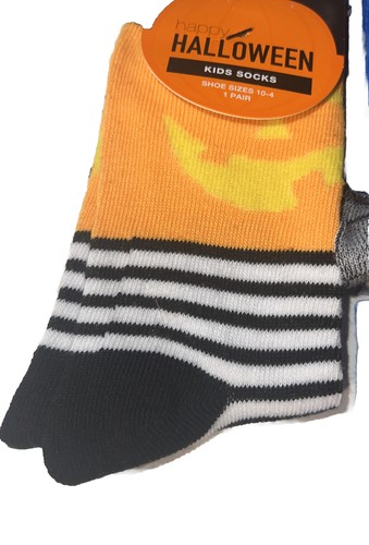 Halloween Socks Kids l Mummy Pumpkin Jack O Lantern 6 Pk SHOE SIZE 10-4 - Picture 7 of 10