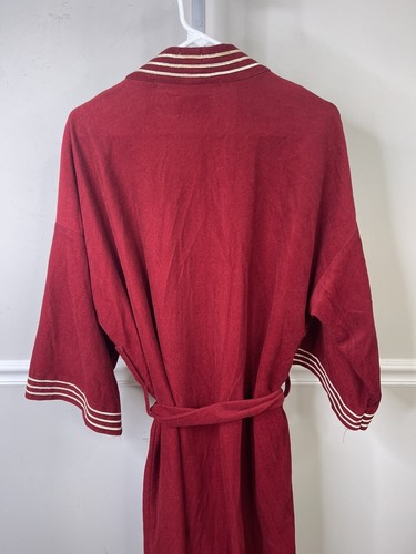 Vintage JC Penney The Mens Shop Robe Contemporary Red Velvet Smoking Jacket - Picture 5 of 7