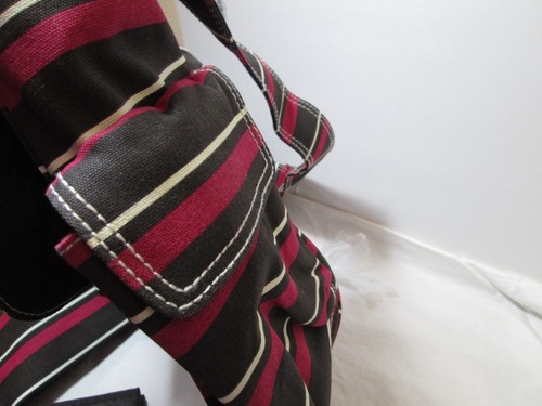 NEW Kalencom Canvas Diaper Bag 4 pieces ~ Chocolate, Fuschia, White Stripe NWT - Picture 8 of 12