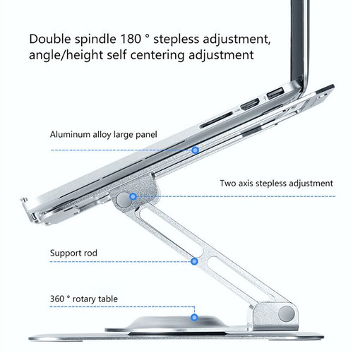 360° iPad Swivel Tablet Desk Stand Aluminum Holder Desktop Folding Foldable Tab - Picture 6 of 21