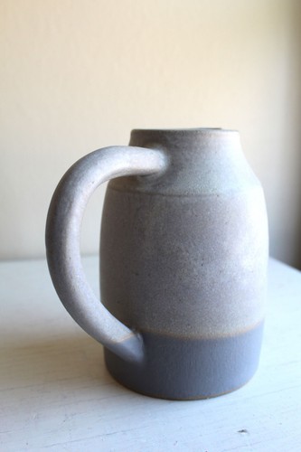Beanpole Pottery Pitcher Hand Made Gray Putty Hand Thrown Jug Elegant 6 in tall - Picture 6 of 9
