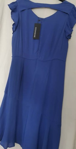 Sosandar Women Dress Cobalt Sort Sleeve Blue Size 14 - Picture 5 of 6