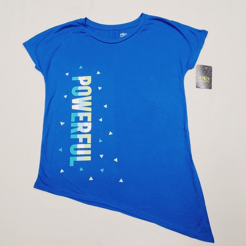 L 10-12 Athletic Works Colbalt Crush Blue POWERFUL Super Soft T-Shirt Side Tie - Picture 1 of 6