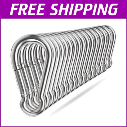Heavy-Duty 304 Stainless Steel Spring Snap Hook Set of 16 - Outdoor Essentials