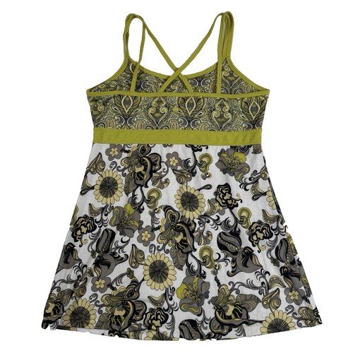 prAna Kaley Tank Top Women's S Green Floral Built In Bra Workout Yoga Outdoors - Picture 3 of 7