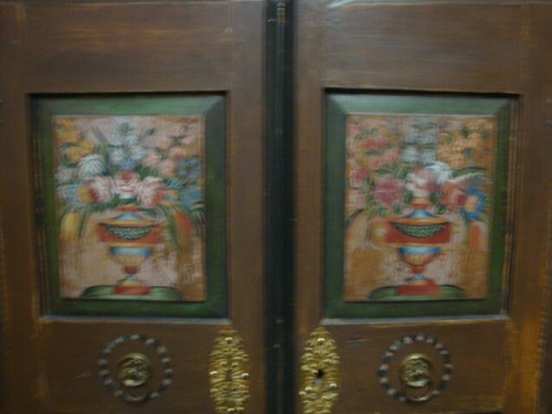 Antik massiv Holz Bauernschrank handbemalt um 18859 Wäscheschrank Kleiderschrank - Bild 6 von 19