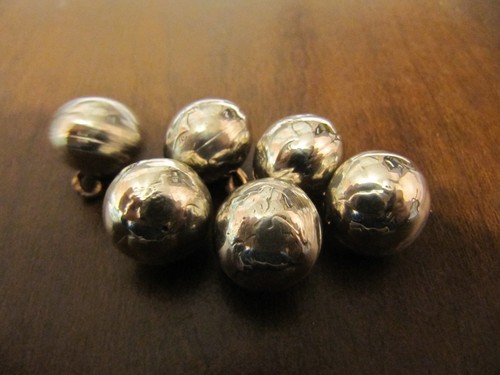 ORIGINAL 10C MERCURY DIME 90% SILVER COIN BLOUSE BALL BUTTONS HANDMADE 6 PCS LOT - Picture 5 of 8