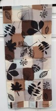 Halston Women  s Vintage Rectangular Semi- Sheer Floral Leaf Print Silk Scarf