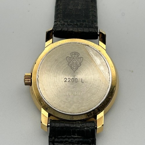 Auth GUCCI 'Excellent Condition’ 2200L Watch Metal Leather Gld Black New Battery - Picture 10 of 10
