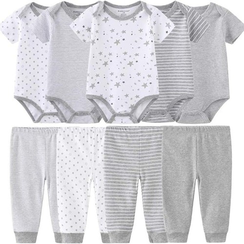 Baby Layette Set Baby 9-Piece Bodysuits Pants Set Unisex 6 to 9 Month