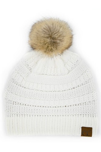 C.C Trendy Warm Grob Weich Stretch Zopfmuster Beanie Totenkopf Mütze Mütze mit Bommel - Bild 79 von 79