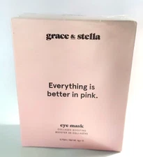 Grace & Stella Collagen Boosting Eye Masks 12 Pair NIB Sealed - Great Gift!