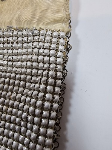 Vintage Geldbörse weiß Mesh 50er Jahre - Bild 6 von 8