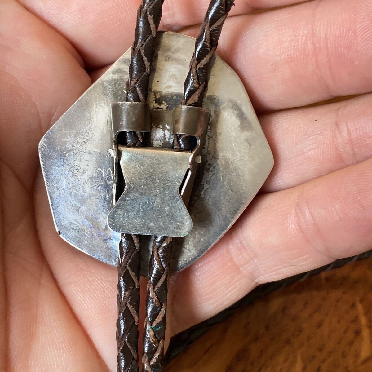 Quality Vintage Choctaw Fc Native American Laguna Sterling Silver Turquoisr Bolo Tie Quality Vintage Choctaw Fc Native American Laguna Sterling Silver Turquoisr Bolo Tie