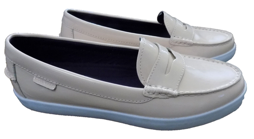 Cole Haan Grand OS sz 9.5 Pinch Penny Loafers Blush Pink Patent Leather Moc Toe
