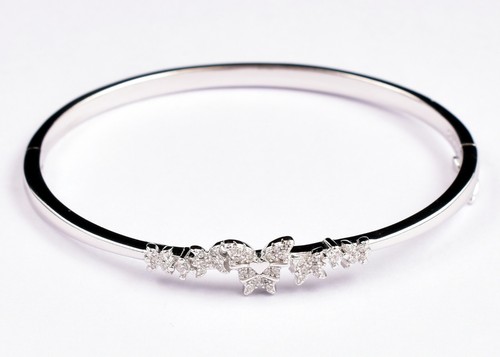 Sterling Silver Handcrafted Zircon Gemstone Beautiful Butterfly Bracelet - Picture 3 of 15