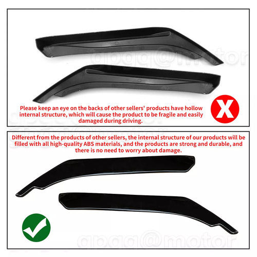 For Infiniti Q50 Q50S 14-21 Carbon Look Rear Bumper Side Corner Splitters Aprons - Picture 2 of 8
