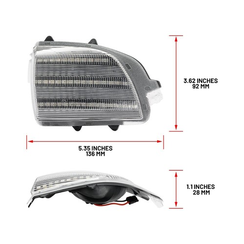 Clear Lens Dynamic LED Side Mirror Turn Signal Light for 2007-14 Volvo XC70 XC90 - Picture 6 of 14