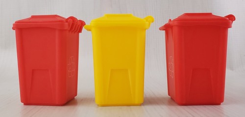 "Papelera de reciclaje 3 piezas pequeño bote de basura bote de basura en la acera - tamaño de escritorio 3" - Imagen 5 de 5