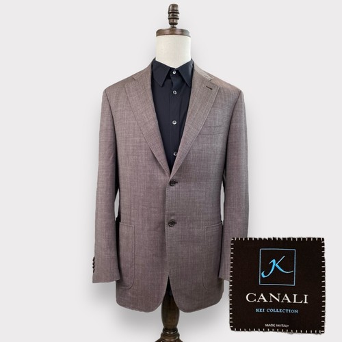 $ 1630 Canali Kei Kollektion Hausarbeit Blazer Jacke Herren 44R unstrukturierte Wolle braun