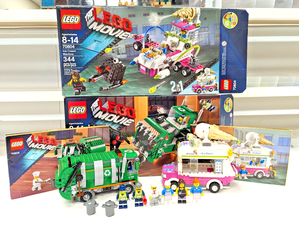 The LEGO Movie Set Lot Complete! Trash Chomper 70805 Ice Cream Machine  70804