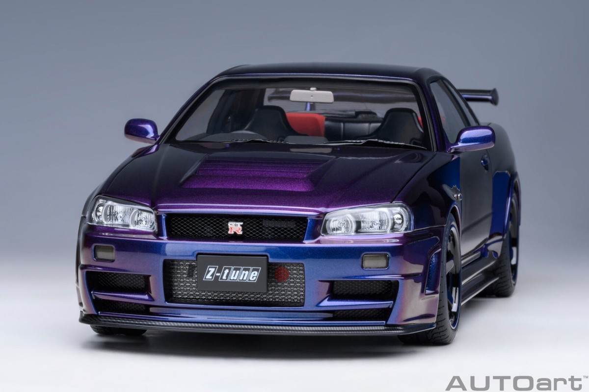 オートアート ニスモ スカイライン GT-R R-TUNE R34 R1 AUTOart 1/18 ニスモ R34 GT-R Z-tune （ブラックパール） 7746
