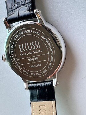 Ecclissi Sterling Silver Quartz Watch Black Druzy Accents + Extra Links Ecclissi | Accessories | Ecclissi Sterling Silver Quartz  main image 4