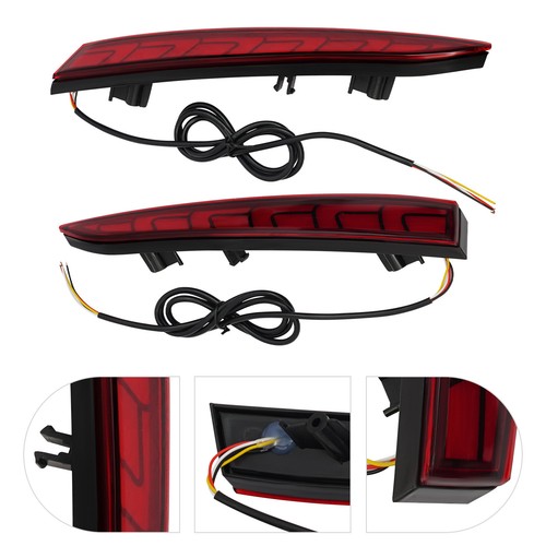 Left+Right LED Rear Bumper Reflector Light Kit For Hyundai Accent 2018-2022 - Picture 12 of 17
