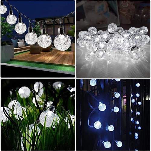 Upgraded Solar 1.7cm Bubble Ball LED Strip Light 8 Mode Waterproof Outdoor Decor - Picture 22 of 47