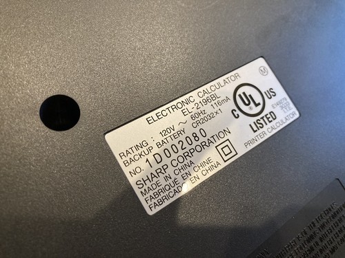 Impresora calculadora de escritorio Sharp EL-2196BL 12 dígitos, impresora de 2 colores (funciona) - Imagen 4 de 4