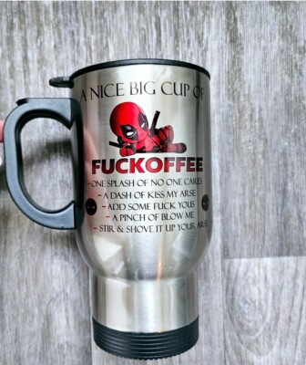 Deadpool Travel Mug Marvel Thermobecher Kaffeetasse Keramik Edelstahl