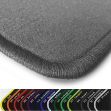 Velours Fußmatten Dunkelgrau Randfarbe wählbar  für Peugeot 307 + SW Bj 2002-200