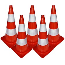5x Leitkegel 75 cm, Verkehrsleitkegel Lübecker Hütchen Pylone Warnleitkegel