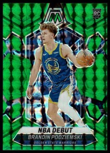 2023-24 Panini Mosaic #266 Brandin Podziemski Green RC
