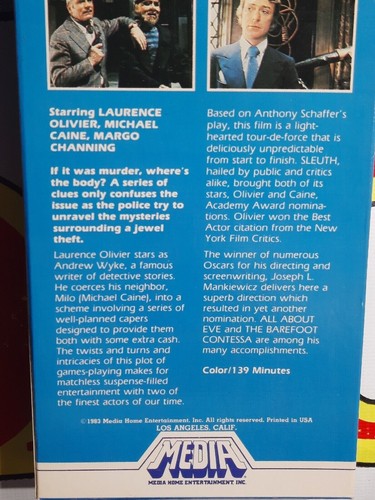 VHS - Sleuth - Media - Mystery Suspense Michael Caine Laurence Olivier movie, - Picture 12 of 12
