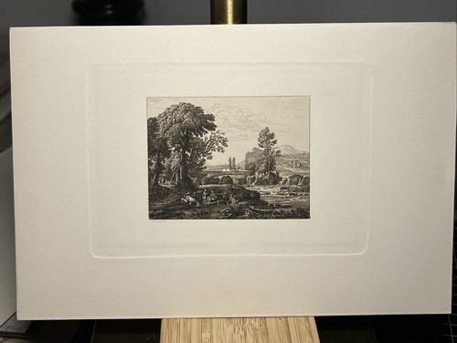Claude Lorrain Landschaft Antiquarisch Kunstdruck 1872 Stahlstich Radierung - Bild 3 von 4