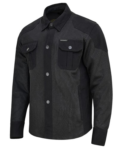 Mens Protective Mesh Motorcycle Shirt Made with Kevlar Biker Jacket CE Armour - Picture 2 of 57