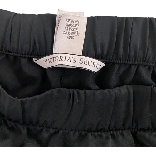 Victorias Secret Pajama Pants Womens Size L Black Ruffle Hem Drawstring Waist - Picture 3 of 10