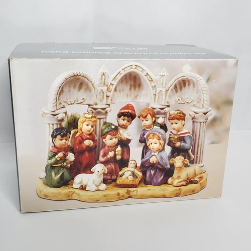 Keramik Kinderfigur Krippe Set Heilige Nacht Weihnachten Urlaub Kinder 11 Stück - Bild 3 von 3
